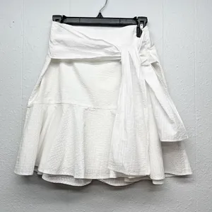 Club Monaco Ruffle Mini Skirt Women 8 Cotton Coastal Festival Coquette Y2K Angel thumbnail 2
