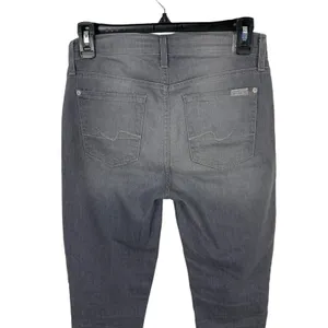 7 For All Mankind Ankle Guinevere‎ Gray Distressed Skinny Jeans 24 thumbnail 5
