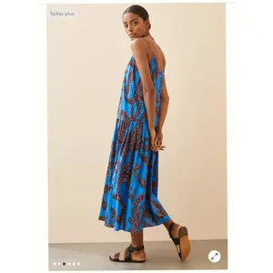 Anthropologie Flounced Paisley Midi Dress Size M thumbnail 4