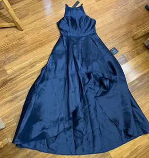 Lulus‎ Broadway Show High Low Maxi Dress Size Medium Navy Formal Party Elegant thumbnail 1