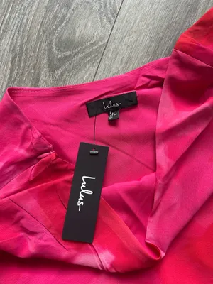 New Lulus Serene Pink Floral One-Shoulder Asymmetrical Midi Dress -Medium $69 thumbnail 6