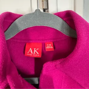 90’s Y2K Anne Klein Fuchsia Magenta Pink Wool Blazer Jacket Boiled Wool medium‎ thumbnail 2
