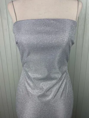 NEW Windsor Silver Glitter Sparkle Slip Dress with Cowl Neck Size Medium Fairy thumbnail 11