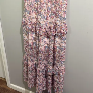 FSL Apparel floral print ruffled halter top maxi dress thumbnail 4
