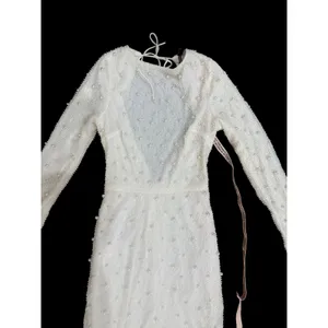 NWT‎ Oh Polly Vienna White Pearl Beaded Backless Maxi Dress Size US 0 thumbnail 8