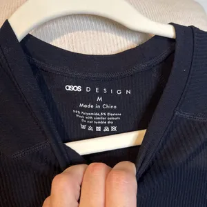 ASOS designs Women's Black‎ Ribbed Short Sleeve Crew Neck Top thumbnail 2