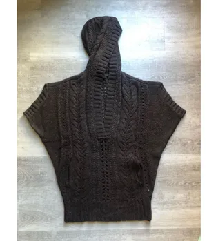 Vince Chunky Fisherman Knit Hooded Sweater Size S Alpaca Wool Blend thumbnail 1