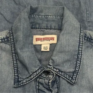 True Religion Y2K Button Front Chambray Western Rodeo‎ Top Size XS thumbnail 7