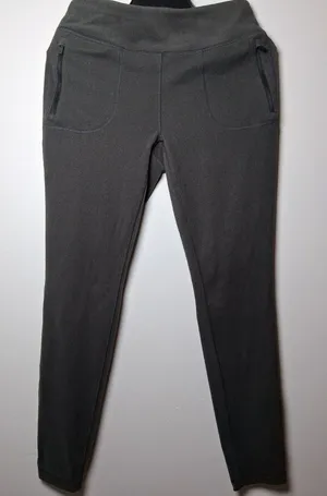 Soybu Charcoal Gray Fleece Lined Athleisure Leggings Zipper Pockets Soft Size M thumbnail 1