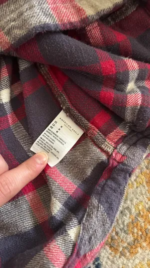 American Eagle Outfitters Flannel Cropped Hoodie thumbnail 3