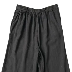 Free People Free-est Linen Viscose Black Wide Leg Pants OB1263884 Size Small thumbnail 5