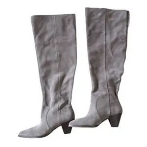Vince Camuto Grey Suede Over The Knee Boots Pointed Toe Block Heel 6.5 Wide Calf thumbnail 2