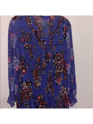 Anthropologie Long Sleeve Floral Paisley Boho Dress cottagecore granny thumbnail 3