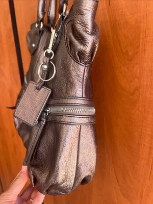 Etienne Aigner Metallic Bronze Leather Shoulder Bag with Tag thumbnail 7
