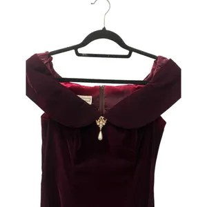 Vintage 90s NWOT Scott McClintock Velvet Size 10 Prom Maxi Dress Burgundy Formal thumbnail 2