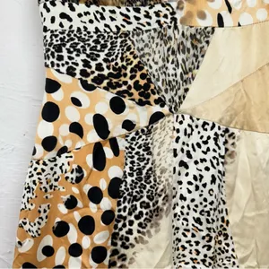 Jovani Black & Tan Animal Print Silk Patchwork Maxi Dress Womens 2 Formal Gown thumbnail 8
