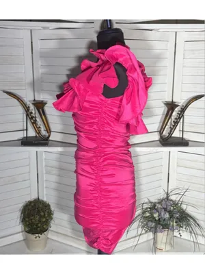 Lovers & Friends mini dress sexy pink ruffled wedding guest cocktail glam prom S thumbnail 4
