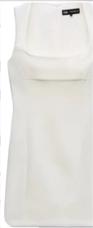 Zara Nwt White Squared Neck Mini Dress Size Xxl thumbnail 1