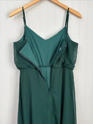 Birdy Grey Gwennie Chiffon Blouson Maxi Dress Women Size Small Dark Green thumbnail 6