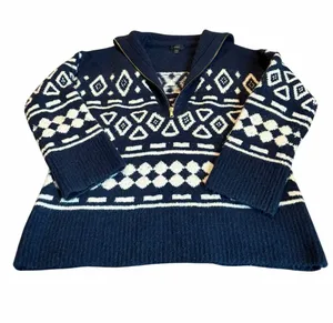 J. CREW relaxed half zip wool blend sweater thumbnail 1