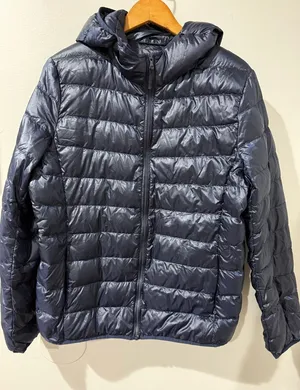 UNIQLO Women's Size XL Down Puffer Jacket Blue Lightweight‎ Packable Full Zip P thumbnail 1