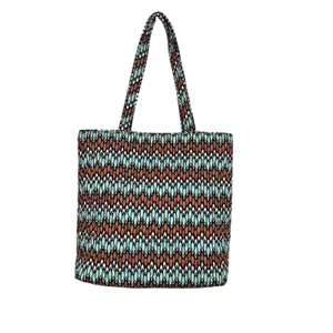Vera Bradley Quilted "Sierra Stream" Medium Vera Tote Shoulder Handbag Blue‎ thumbnail 2