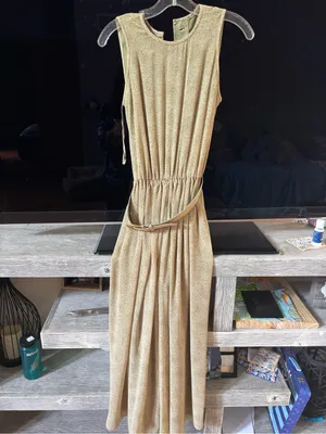 Gillia Olive Green Sleeveless Belted Wide-Leg Jumpsuit thumbnail 5