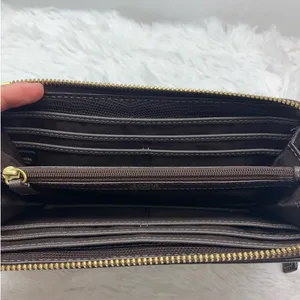 COACH Julia Khaki Brown Op Art Slim Zip Wallet thumbnail 6
