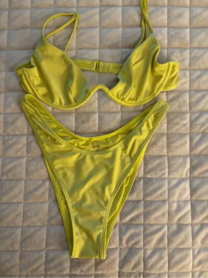 Garage Neon Yellow Bikini Women’s Size L thumbnail 1