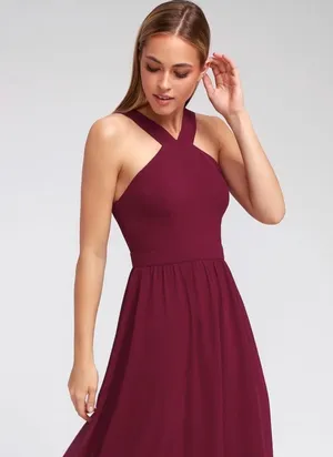 Lulus Air of Romance Burgundy Maxi Dress thumbnail 1