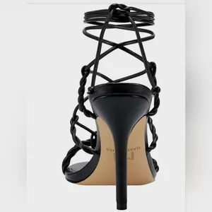 NEW Marc Fisher LTD Bea Twisted Lace-Up Stiletto Heel Sandals Black Size 7.5 thumbnail 9
