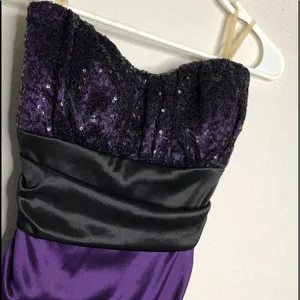 Windsor Strapless Prom Dress Purple‎ Black thumbnail 8