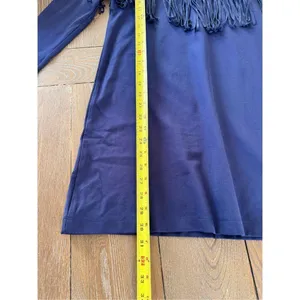 Tuckernuck Dress Women Navy‎ Blue Cowgirl Suede Fringe Long Sleeve Size XSmall thumbnail 9