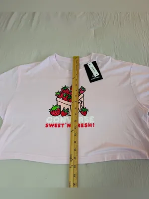 Converse Pink Strawberry Graphic Crop Tee thumbnail 6