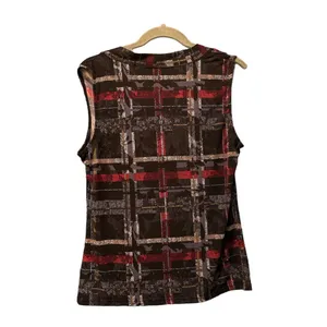 Nine West Women's Cowl Neck Sleeveless Plaid Blouse Top Multicolor Size Small thumbnail 2