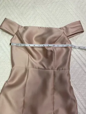 ALFRED SUNG Off-Shoulder Prom Dress in Tan - Size 0 thumbnail 11
