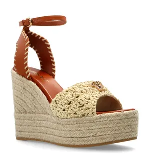 VERSACE Medusa raffia espadrilles wedges sandals thumbnail 1