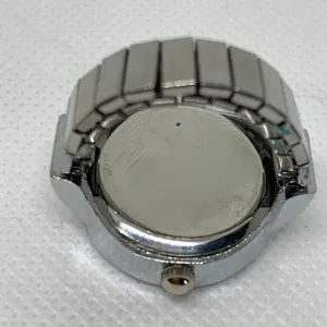 Silver tone Finger Ring Watch Round Quartz watch 22mm quartz adjustable running thumbnail 5