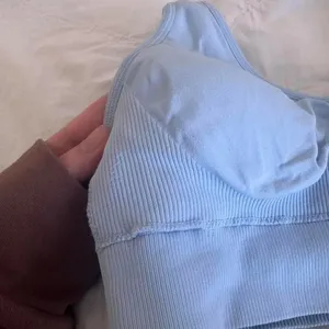 Aerie Seamless Ribbed Padded Sports Bra Light Blue thumbnail 3
