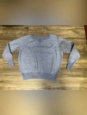 J.Crew Heather Blue Merino Wool Alpaca Blend Sweater Size M thumbnail 2