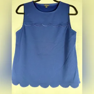 Ann Taylor Royal Blue Scalloped Tank‎ Top thumbnail 8