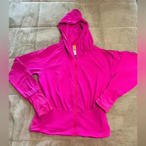 Lucy Hoodie Size Large Hot Pink Athletic Cropped Casual thumbnail 1