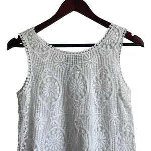 Karen Kane‎ Women Boho Coastal Crochet Lace Mini Dress S Beachy White Sleeveless thumbnail 5