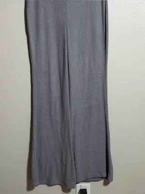 Express Columnist Women Ribbed Knit Wide-Leg Gray‎ Pants Pull On Elastic Waist M thumbnail 3