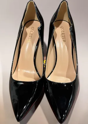 Womens Coleter Black Patent High Heel Stilletto Pumps Slip Size 8 thumbnail 1