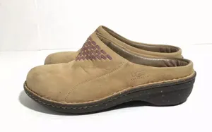 Ugg 3084 suede Sherpa clogs size 6 tan and purple thumbnail 6