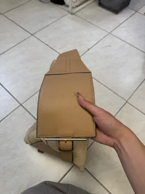 Dolce Vita tan and cream leather hobo bag with gold details thumbnail 6