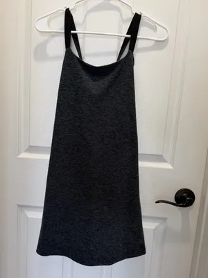 Beyond Yoga Spacedye Move It Dress Charcoal Gray Tank Dress with Black Straps S thumbnail 4