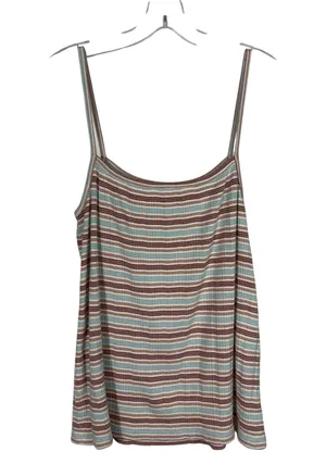 Kate Quinn 100% Organic Cotton Striped Ribbed Knit Tank Top Small S Sustainable thumbnail 1