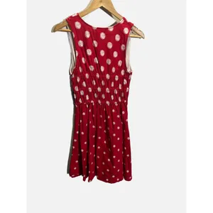 Disney Parks Dress Womens S Red Polka Dot Minnie‎ Mouse Smocked Fit Flare Cotton thumbnail 3